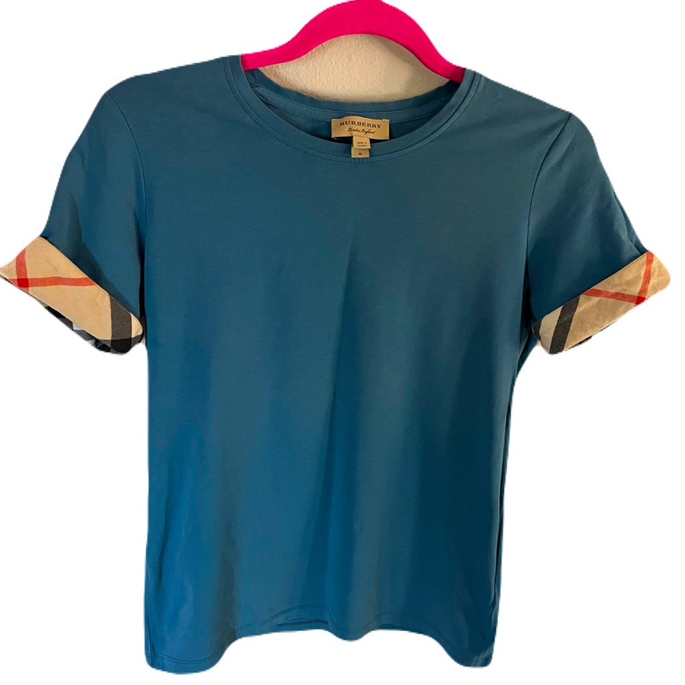 Authentic Burberry T-Shirt - Blue - Size Medium